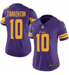 Womens Nike Minnesota Vikings 10 Fran Tarkenton Elite Purple Rush Vapor Untouchable NFL Jersey
