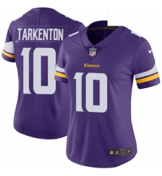 Womens Nike Minnesota Vikings 10 Fran Tarkenton Purple Team Color Vapor Untouchable Limited Player NFL Jersey