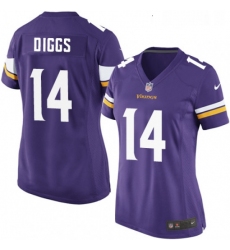 Womens Nike Minnesota Vikings 14 Stefon Diggs Game Purple Team Color NFL Jersey