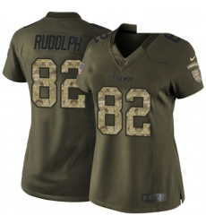 Womens Nike Minnesota Vikings 82 Kyle Rudolph Elite Green Salute to Service NFL Jersey