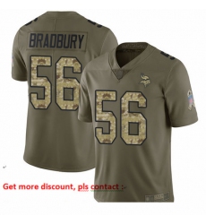 Vikings 56 Garrett Bradbury Olive Camo Youth Stitched Football Limited 2017 Salute to Service Jersey