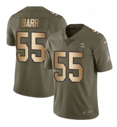 Youth Nike Minnesota Vikings 55 Anthony Barr Limited OliveGold 2017 Salute to Service NFL Jersey