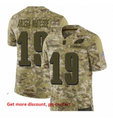 Eagles 19 JJ Arcega Whiteside Camo Men Stitched Football Limited 2018 Salute To Service Jersey