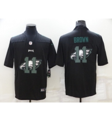 Men Philadelphia Eagles 11 A J Brown Black Shadow Logo Limited Stitched Jerse