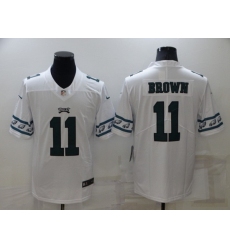 Men Philadelphia Eagles 11 A J Brown White Team Logo Cool Edition Stitched jersey