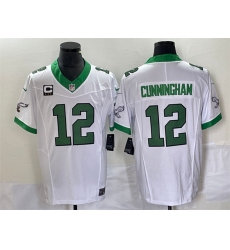 Men Philadelphia Eagles 12 Randall Cunningham White 2023 F U S E With C Patch Vapor Untouchable Stitched Football Jersey