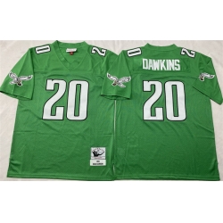 Men Philadelphia Eagles 20 Brian Dawkins Kelly Green Throwback Stitched Football Jersey