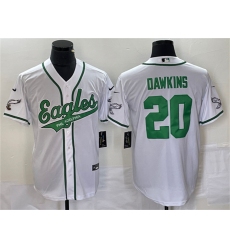 Men Philadelphia Eagles 20 Brian Dawkins White Cool Base Stitched Baseball Jersey