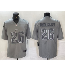 Men Philadelphia Eagles 26 Saquon Barkley Grey Atmosphere Fashion Stitched Jersey