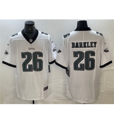 Men Philadelphia Eagles 26 Saquon Barkley White Vapor Untouchable Limited Football Stitched Jersey