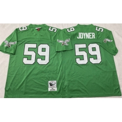 Men Philadelphia Eagles 59 Seth Joyner Kelly Green Throwback Stitched Football Jersey