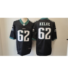 Men Philadelphia Eagles 62 Jason Kelce Black 2023 F U S E  Vapor Untouchable Limited Stitched Football Jersey