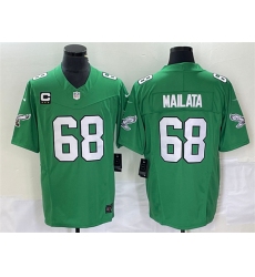 Men Philadelphia Eagles 68 Jordan Mailata Green 2023 F U S E With C Patch Vapor Untouchable Stitched Football Jersey