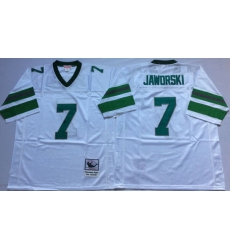 Men Philadelphia Eagles 7 Ron Jaworski White M&N Throwback Jersey