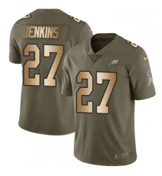 Mens Nike Philadelphia Eagles 27 Malcolm Jenkins Limited OliveGold 2017 Salute to Service NFL Jersey