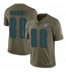 Mens Nike Philadelphia Eagles 88 Dallas Goedert Limited Olive 2017 Salute to Service NFL Jersey