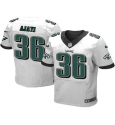 Mens Philadelphia Eagles  36 Jay Ajayi White Road Stitched NFL Nike Elite Jersey