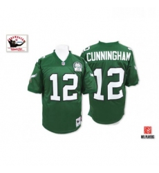 Mitchell And Ness Philadelphia Eagles 12 Randall Cunningham Green Team Color Authentic Throwback NFL Jersey