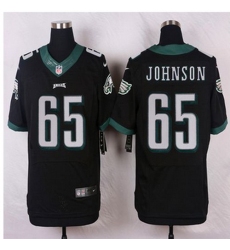NEW Philadelphia Eagles #65 Lane Johnson Black Alternate Mens Stitched NFL Elite jersey