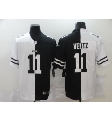Nike Eagles 11 Carson Wentz Black And White Split Vapor Untouchable Limited Jersey