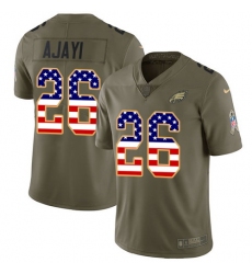Nike Eagles #26 Jay Ajayi Olive USA Flag Mens Stitched NFL Limited 2017 Salute To Service Jersey