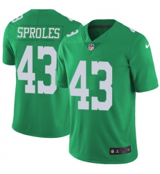 Nike Eagles #43 Darren Sproles Green Mens Stitched NFL Limited Rush Jersey