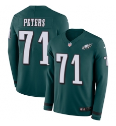 Nike Eagles #71 Jason Peters Midnight Green Team Color Men Stitched NFL Limited Therma Long Sleeve Jersey