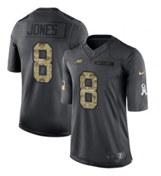 Nike Eagles #8 Donnie Jones Black Mens Stitched NFL Limited 2016 Salute To Service Jersey