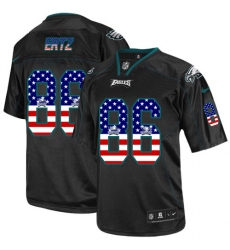 Nike Eagles #86 Zach Ertz Black Mens Stitched NFL Elite USA Flag Fashion Jersey