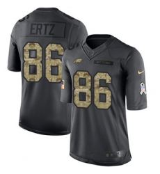 Nike Eagles #86 Zach Ertz Black Mens Stitched NFL Limited 2016 Salute To Service Jersey