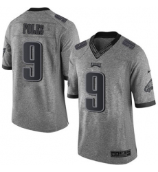 Nike Eagles #9 Nick Foles Gray Mens Stitched NFL Limited Gridiron Gray Jersey
