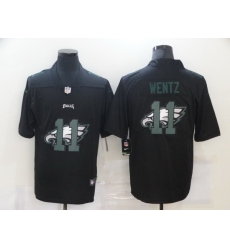 Nike Philadelphia Eagles 11 Carson Wentz Black Shadow Logo Limited Jersey