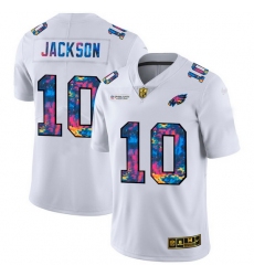 Philadelphia Eagles 10 Desean Jackson Men White Nike Multi Color 2020 NFL Crucial Catch Limited NFL Jersey