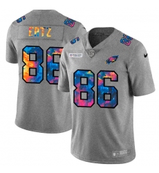 Philadelphia Eagles 86 Zach Ertz Men Nike Multi Color 2020 NFL Crucial Catch NFL Jersey Greyheather
