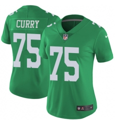 Nike Eagles #75 Vinny Curry Green Womens Stitched NFL Limited Rush Jersey