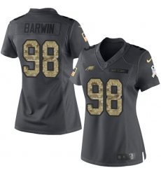Nike Eagles #98 Connor Barwin Black Womens Stitched NFL Limited 2016 Salute to Service Jersey
