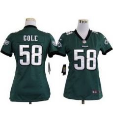 Women Nike Philadelphia Eagles 58 Trent Cole Dark Green Nike NFL Jerseys