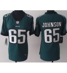 Women Nike Philadelphia Eagles 65 Johnson Green NFL Jerseys