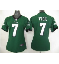 Women Nike Philadelphia Eagles 7# Michael Vick Green Jersey