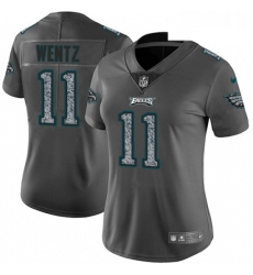 Womens Nike Philadelphia Eagles 11 Carson Wentz Gray Static Vapor Untouchable Limited NFL Jersey