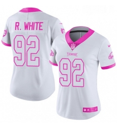 Womens Nike Philadelphia Eagles 92 Reggie White Limited WhitePink Rush Fashion NFL Jersey