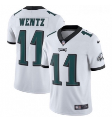 Youth Nike Philadelphia Eagles 11 Carson Wentz White Vapor Untouchable Limited Player NFL Jersey