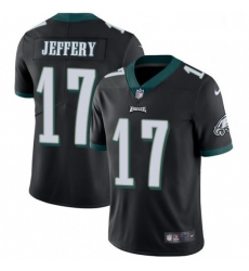 Youth Nike Philadelphia Eagles 17 Alshon Jeffery Black Alternate Vapor Untouchable Limited Player NFL Jersey