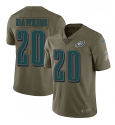 Youth Nike Philadelphia Eagles 20 Brian Dawkins Limited Olive 2017 Salute to Service NFL Jersey