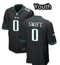 Youth Philadelphia Eagles 0 D 27Andre Swift Black 2023 Draft Vapor Limited Stitched Jersey