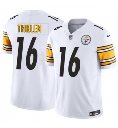Men Pittsburgh Steelers 16 Adam Thielen White 2025 F U S E Vapor Limited Stitched Football Jersey Men Pittsburgh Steelers 16 Adam Thielen White 2025 F U S E Vapor Limited Stitched Football Jersey