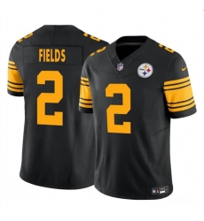 Men Pittsburgh Steelers 2 Justin Fields Black 2024 F U S E  Color Rush Limited Stitched Jersey