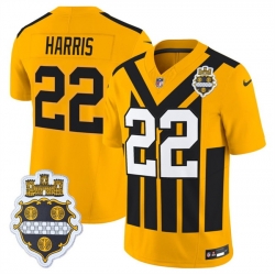 Men Pittsburgh Steelers 22 Najee Harris Gold 1933 F U S E  Throwback Alternate Football Stitched Football Jersey