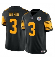 Men Pittsburgh Steelers 3 Russell Wilson Black 2024 F U S E Color Rush Limited Football Stitched Jersey