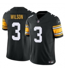 Men Pittsburgh Steelers 3 Russell Wilson Black F U S E  Vapor Untouchable Limited Football Stitched Jersey